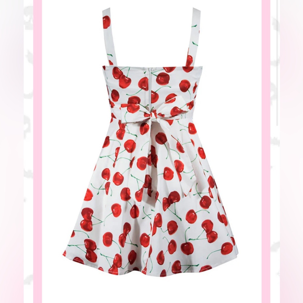 🍒Women’s Double Trouble Apparel Shes My Cherry Bomb White Pin Up Style Dress 🍒 - Picture 2 of 6
